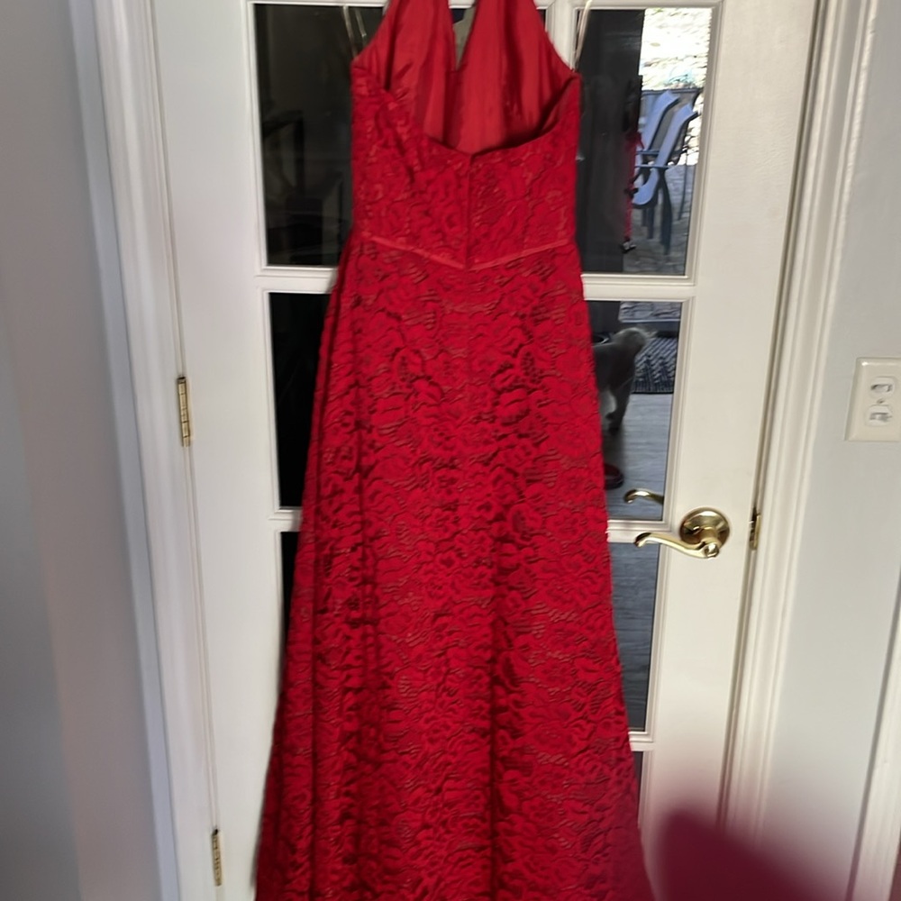 Js Collections Red Gown Size 0 Halter Top With Po… - image 4